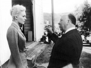 Kim Novak films Vertigo with Hitchcock.