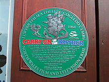 A plaque in Llanberis, Wales, commemorates the nearby filming.