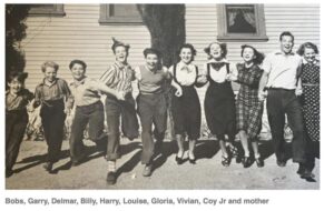 The nine Watson children and their mother (right). 