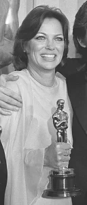 Louise Fletcher with her Academy Award for Best Actress.