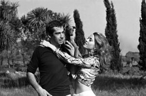 Roger Vadim and Jane Fonda in Rome in 1967 during the movie's filming.
