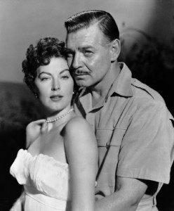 Clark Gable and Ava Gardner in Mogambo.
