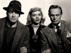 Mark Stevens, Barbara Lawrence and Richard Widmark in The Street with No Name.
