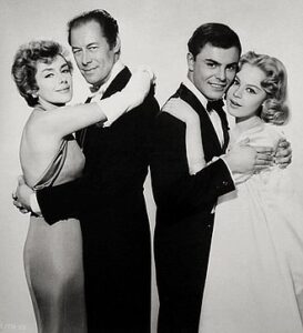 Kay Kendall, Rex Harrison, John Saxon, and Sandra Dee.