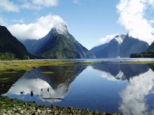 New Zealand as an alien planet. Milford Sound was used for principal photography.