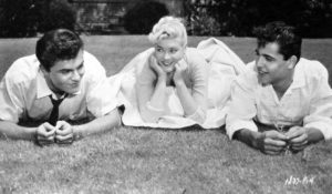 John Saxon, Sue George and Sal Mineo in Rock, Pretty Baby! (1956). 