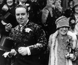 Alfred Hitchcock and Alma Reville on their wedding day, 1926.