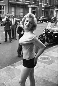 Sabrina in London, 1955.