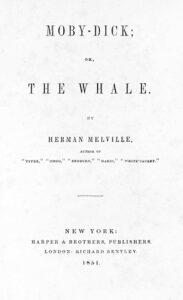 The cover of the first American edition of Moby-Dick.