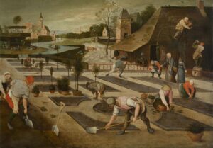 Gardeners at work, 1607 painting by Flemish painter Abel Grimmer.