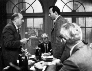 Ed Begley, Everett Sloane and Richard Kiley in the teleplay Patterns.